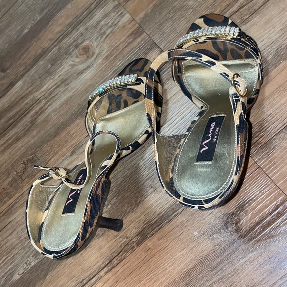 Nina | Giorgi Leopard Rhinestone Heels - Picture 3 of 5